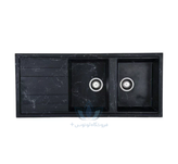 سینک گرانیتی مشکی رگهدار لوتوس مدل دو لگن